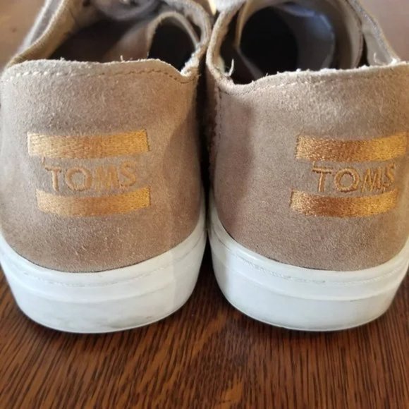 TOMS Lennox Sneakers Tan Suede Size 8.5 - Picture 5 of 9